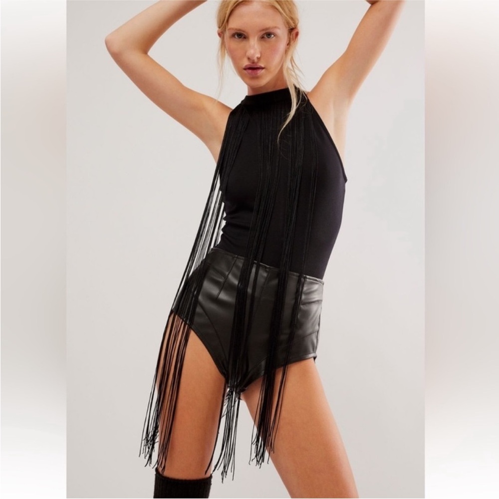 Free People Black Fringe Jumpsuit